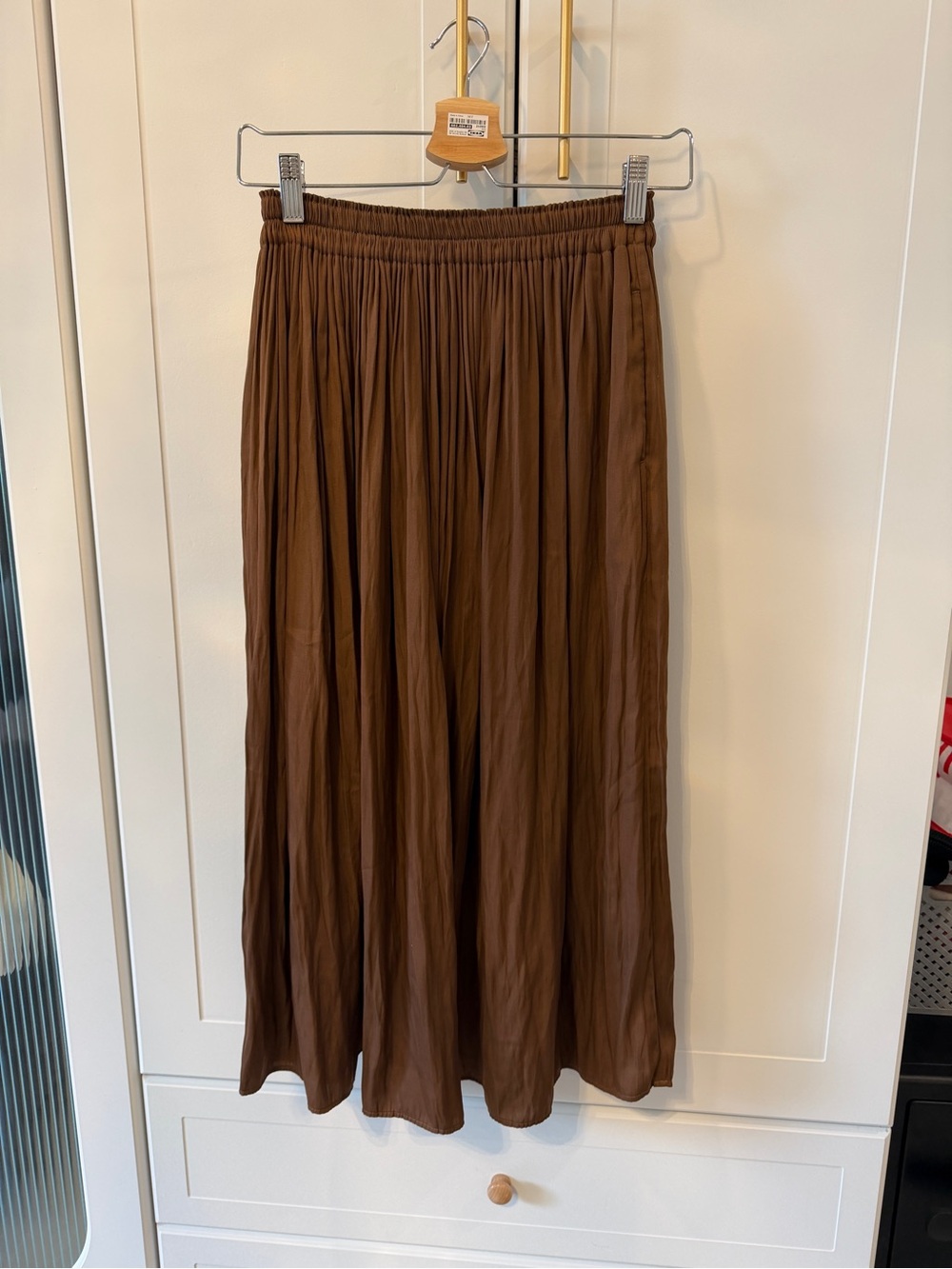 Uniqlo Brown Pleated Maxi Skirt
